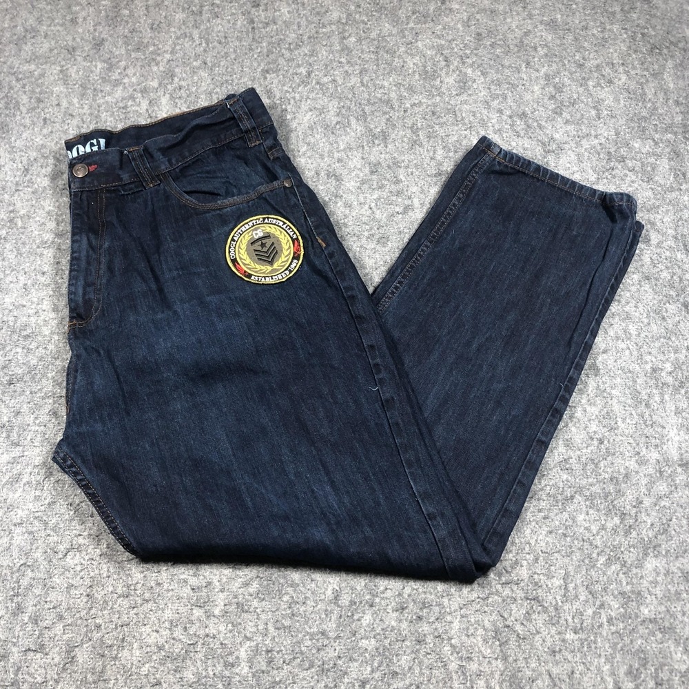 COOGI Jeans‎ Mens 44x34 Blue Flag Eagle Embroidered Pockets Straight Denim